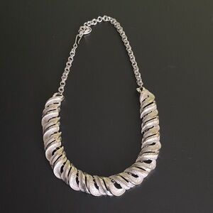 Vintage Textured Silver Necklace
